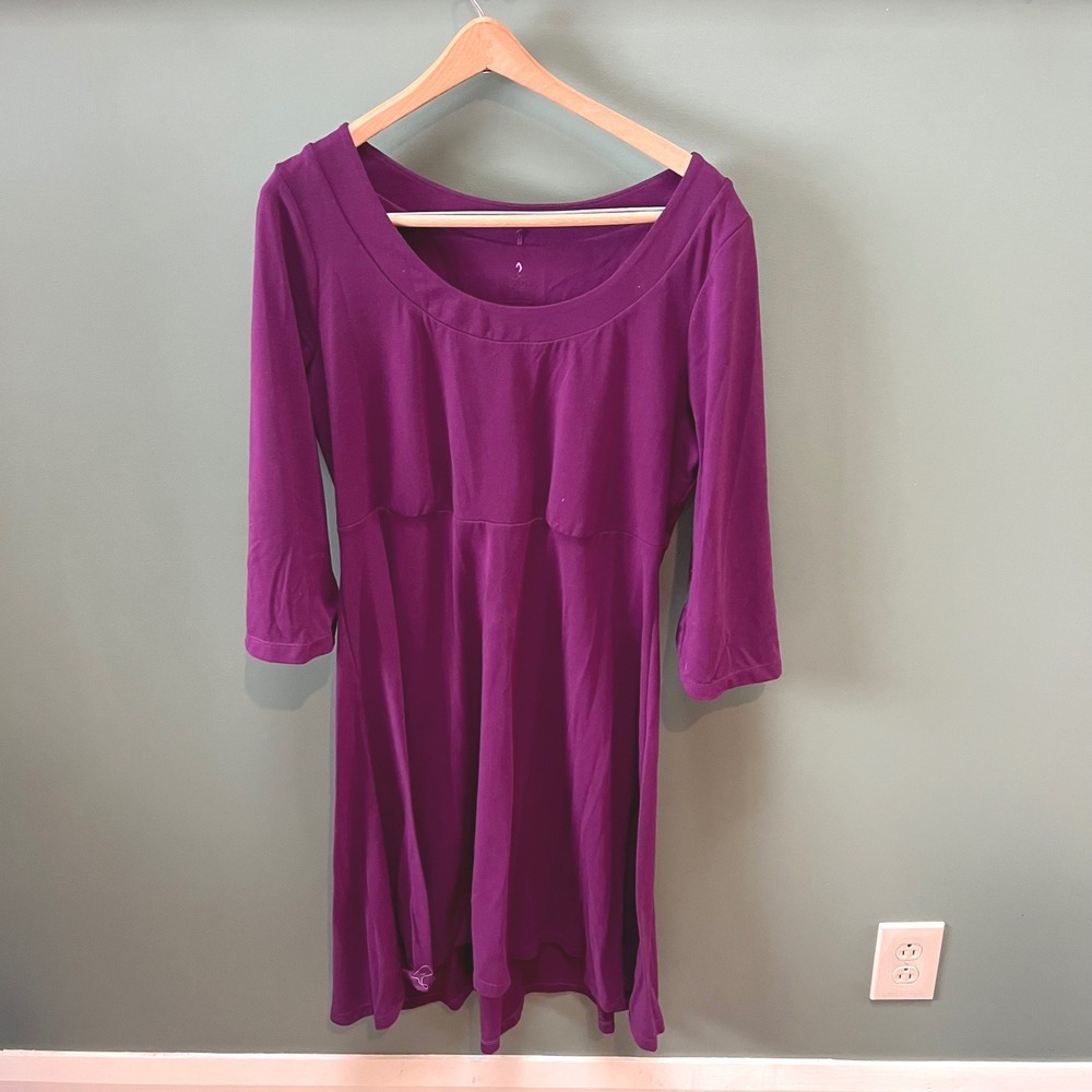 Prana Purple XL 3/4 Sleeve Casual Dress Athleisure‎ Activewear